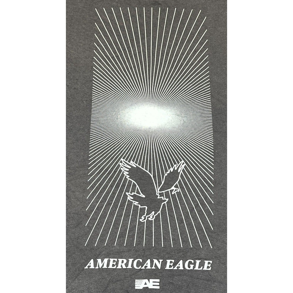 American Eagle Outfitters T Shirt Mens 2XL Gray Graphic Eagle Logo Crew Neck